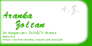 aranka zoltan business card